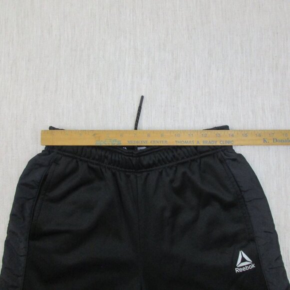 Reebok Sweatpants Mens Medium Black Pockets Fleece Lined Ankle Zip Drawstring - Picture 8 of 9
